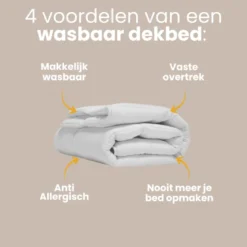Easy Dekbed Zonder Overtrek - Stone Washed - Zilvergrijs