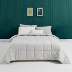 Easy Dekbed Zonder Overtrek - Stone Washed - Zilvergrijs