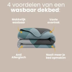 Easy Dekbed Zonder Overtrek Triangular Bliss - Blauw