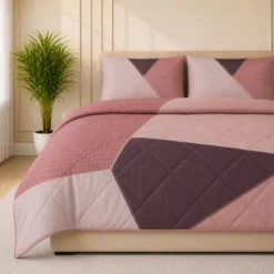 Easy Dekbed Zonder Overtrek Triangular Bliss - Roze