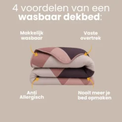 Easy Dekbed Zonder Overtrek Triangular Bliss - Roze