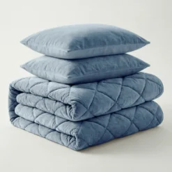 Easy Dekbed Zonder Overtrek Velvet Japandi - Blauw