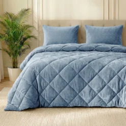 Easy Dekbed Zonder Overtrek Velvet Japandi - Blauw