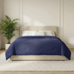 Easy Dekbed Zonder Overtrek Wave Uni - Navy