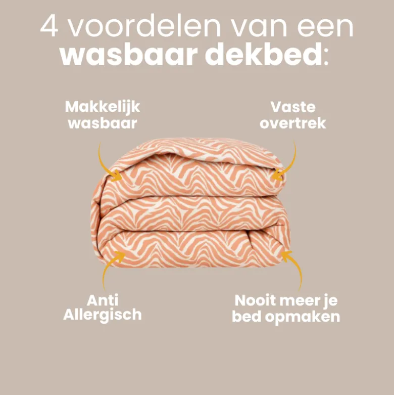 Easy Dekbed Zonder Overtrek - Zebra - Roze