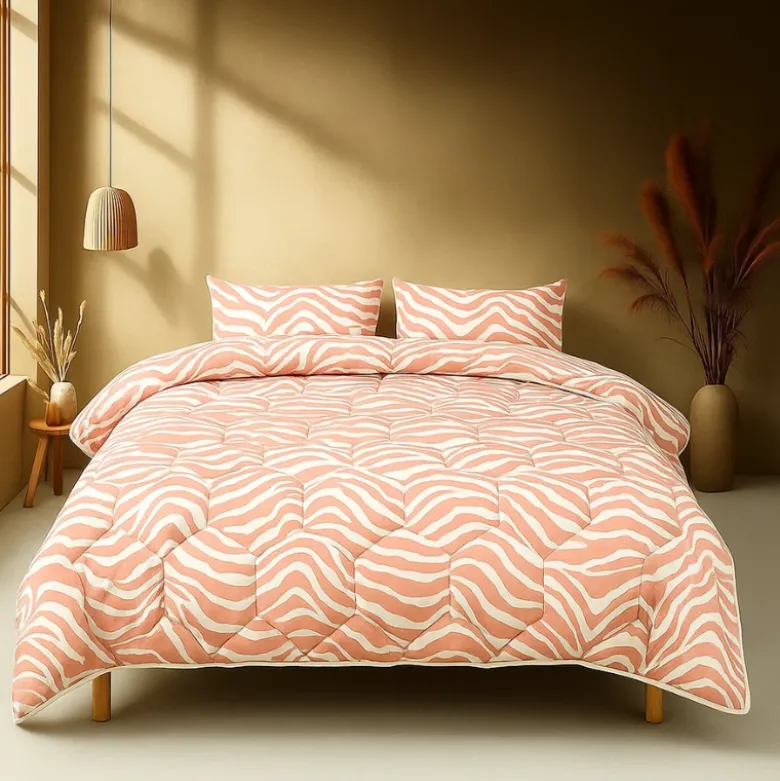 Easy Dekbed Zonder Overtrek - Zebra - Roze