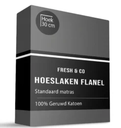 Flanel Dekbedovertrek + Hoeslaken - Antraciet