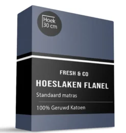 Flanel Dekbedovertrek + Hoeslaken - Navy