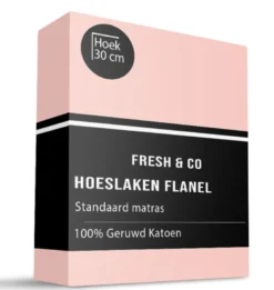 Flanel Dekbedovertrek + Hoeslaken - Zacht Roze