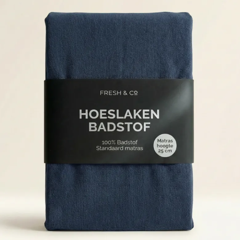 Hoeslaken - Badstof - Navy