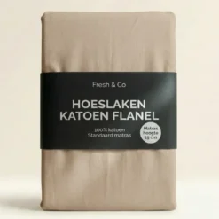 Hoeslaken Katoen Flanel - Crème
