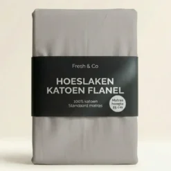 Hoeslaken - Katoen Flanel - Lichtgrijs