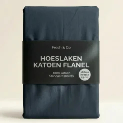 Hoeslaken Katoen Flanel - Navy