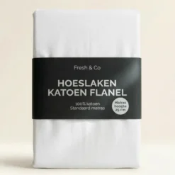 Hoeslaken Katoen Flanel - Wit