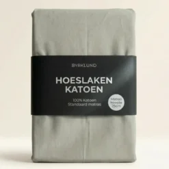 Hoeslaken Katoen - Grijsgroen