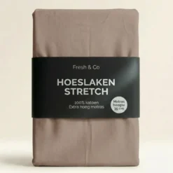 Hoeslaken - Katoen Jersey Stretch - Extra Hoog - Taupe