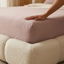Hoeslaken Katoen - Jersey Stretch - Oud Roze