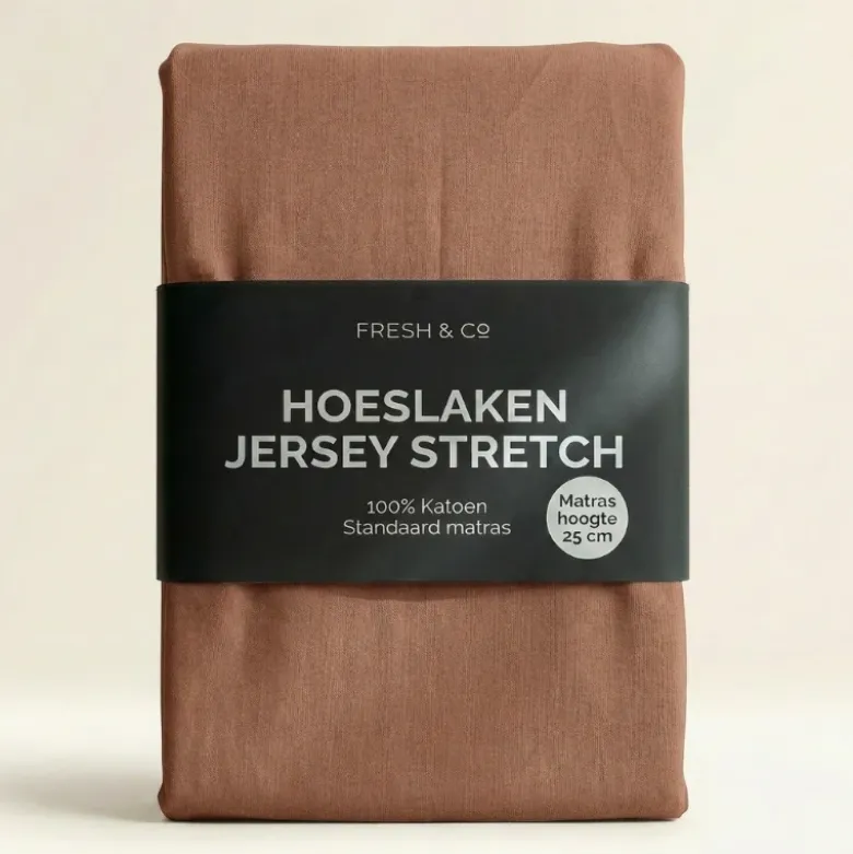 Hoeslaken - Katoen Jersey Stretch - Cognac