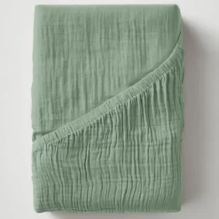 Hoeslaken Katoen Mousseline - Groen