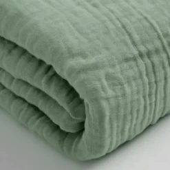 Hoeslaken Katoen Mousseline - Groen