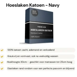 Hoeslaken - Katoen - Navy