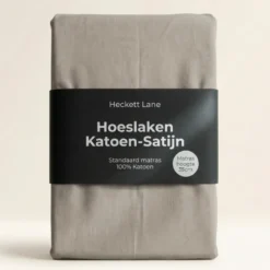 Hoeslaken Katoen-Satijn - Grijs