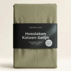 Hoeslaken Katoen-Satijn - Groen