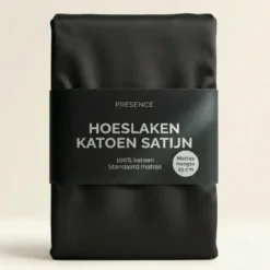 Hoeslaken - Katoen Satijn - Zwart