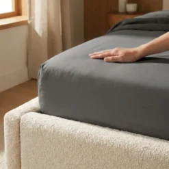 Hoeslaken Percale-Katoen - Donkergrijs
