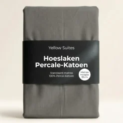Hoeslaken Percale-Katoen - Donkergrijs