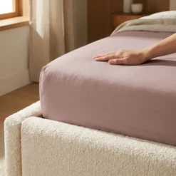 Hoeslaken Percale-Katoen - Oud Roze