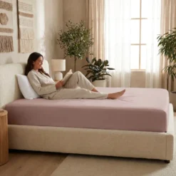 Hoeslaken Percale-Katoen - Oud Roze