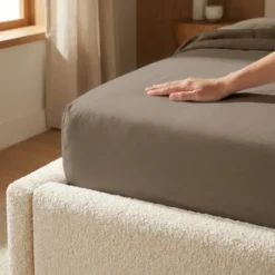 Hoeslaken Percale-Katoen - Taupe