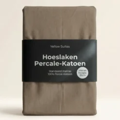 Hoeslaken Percale-Katoen - Taupe