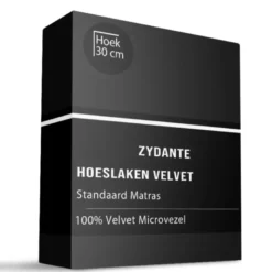 Hoeslaken Velvet - Zwart