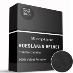 Hoeslaken - Velvet - Zwart