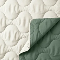 Lazy Dekbed Zonder Overtrek - Crème/Groen