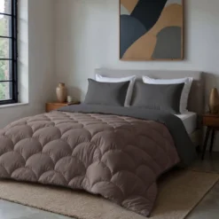 Lazy Dekbed Zonder Overtrek - Double Face - Bruin/Antraciet