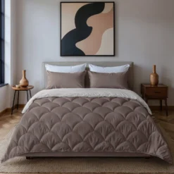 Lazy Dekbed Zonder Overtrek - Double Face - Bruin/Off White