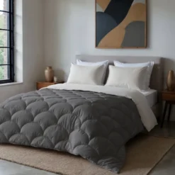Lazy Dekbed Zonder Overtrek - Double Face - Antraciet/Off White