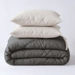 Lazy Dekbed Zonder Overtrek - Double Face - Antraciet/Off White