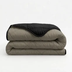 Lazy Dekbed Zonder Overtrek - Double Face - Taupe/Zwart