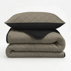 Lazy Dekbed Zonder Overtrek - Double Face - Taupe/Zwart