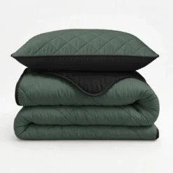 Lazy Dekbed Zonder Overtrek - Double Face - Groen/Zwart