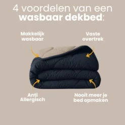 Lazy Dekbed Zonder Overtrek - Double Face - Antraciet /Taupe