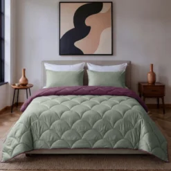 Lazy Dekbed Zonder Overtrek - Groen/Rose