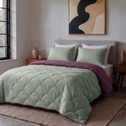 Lazy Dekbed Zonder Overtrek - Groen/Rose