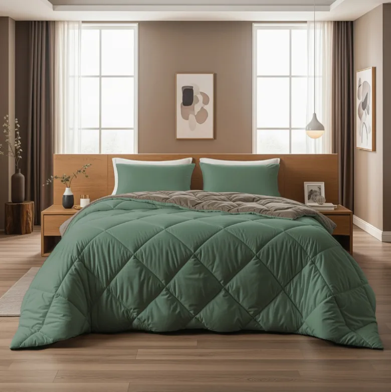 Lazy Dekbed Zonder Overtrek - Groen/Kaki