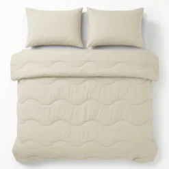 Lazy Dekbed Zonder Overtrek met Instopstrook - Katoen - Beige