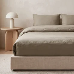 Lazy Dekbed Zonder Overtrek met Instopstrook - Katoen - Taupe